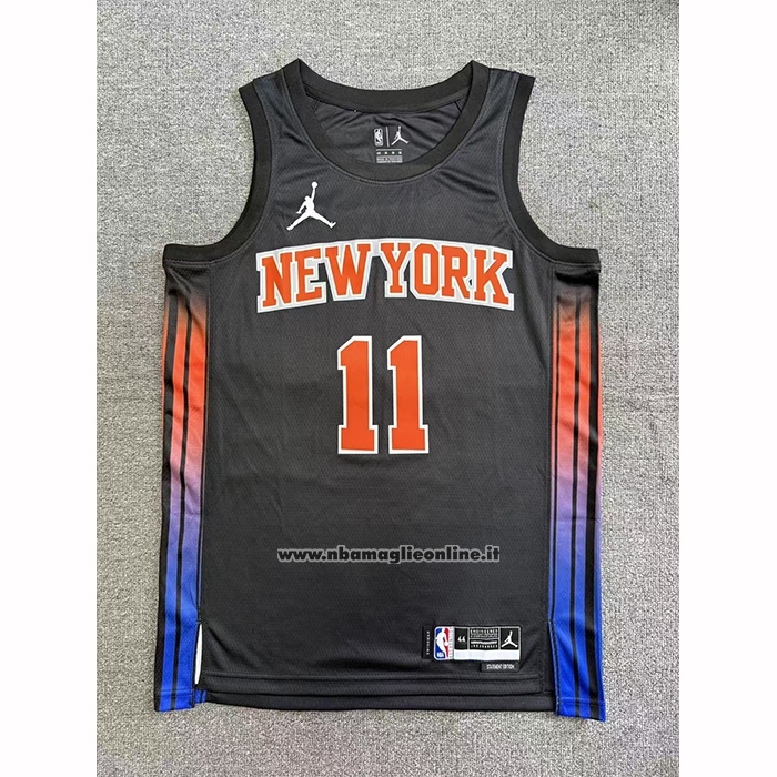 Maglia New York Knicks Jalen Brunson No 11 Statement 2025-26 Nero